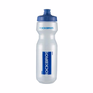 Rockbros 750 ml pyöräilypullo - läpinäkyvä sinisellä suukappaleella