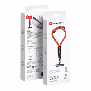 Forcell F-DESIGN R10X40 rannehihna puhelimelle säädettävällä pituudella (max 20cm silmukassa) punainen