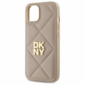 DKNY Quilted Stack Logo Suojakuori iPhone 14:lle - beige
