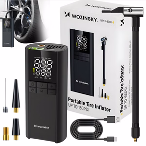 Wozinsky WPEP-8000 compressor, electric pump, 8000mAh power bank, flashlight - black