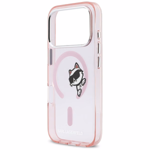 Karl Lagerfeld IML Peekaboo MagSafe Suojakuori iPhone 17 Prolle - Vaaleanpunainen