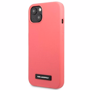 Karl Lagerfeld Silikoni Plaque Case iPhone 13 mini - Fuksiainen