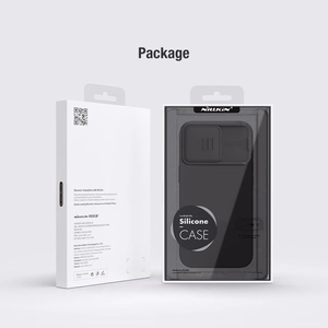 Nillkin CamShield Silky Silikonikotelo iPhone 15 Plus (musta)