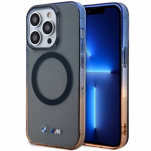 BMW BMHMP14LHTGE Suojakuori iPhone 14 Pro 6.1" harmaa/harmaa hardcase Gradient Bumper MagSafe