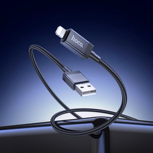 Kaapeli USB A - Lightning Hoco 2,4A näytöllä 1 m X118 musta