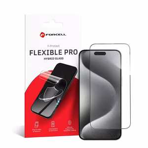 Hybrid-lasi iPhone 15 PRO MAX:lle Forcell Flexible 5D musta