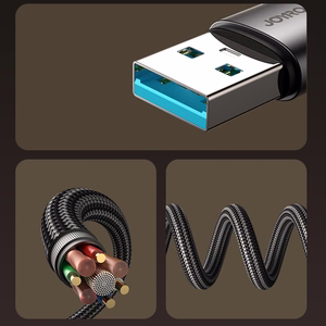 Joyroom S-A56 EnjoyX Series 90° USB-A - USB-C 3A kaapeli 1.2m - musta