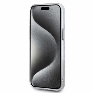 Karl Lagerfeld IML Monogram Karl & Choupette Head MagSafe Suojakuori iPhone 15 Pro:lle - Läpinäkyvä