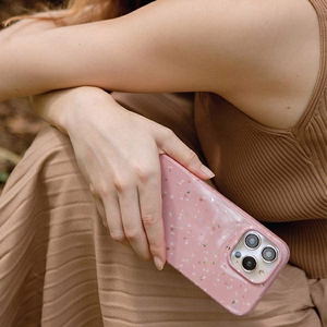 Uniq Coehl Terrazzo kotelo iPhone 14 Pro Max - vaaleanpunainen