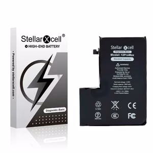 StellarXcell Diagnostic -akku Apple iPhone 12 Pro Max -puhelimeen, 3687 mAh (vakiokapasiteetti + laadukas BMS-kopio)