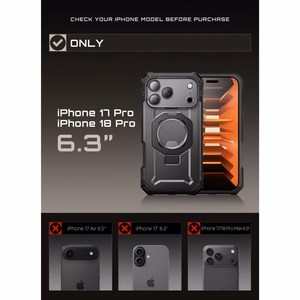 Supcase Grip Pro Mag MagSafe -suojakuori iPhone 18 Pro / 17 Pro – musta
