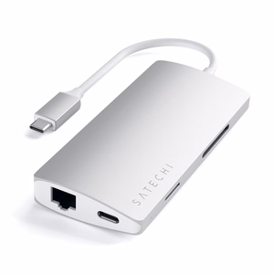 Satechi 7-in-1 USB-C keskitin sovitin hopeinen