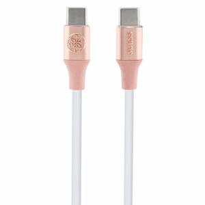 Guess Ebossed Logo USB-C / USB-C Kaapeli 1.5m Pikalataus - vaaleanpunainen