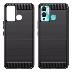Carbon Case case for Infinix Hot 12 Play NFC / Hot 12 Play flexible silicone carbon cover black