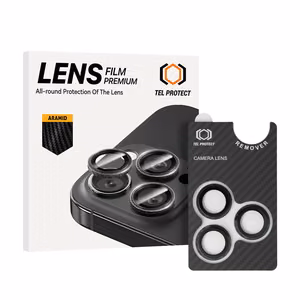 Karkaistu lasi Tel Protect 3D Lens Aramid Series kameralle iPhone 14 Pro/14 Pro Max:lle (linssiä 3 kpl)