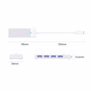 Orico PAPW4A-U3 USB Hub 4-port 4x USB-A 3.0 0.15 m - white