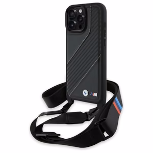 BMW M Edition Carbon Stripe & hihna suojakuori iPhone 16 Pro Max:lle - musta