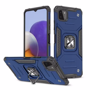 Wozinsky Ring Armor Case Kickstand Kova Rugged Cover Samsung Galaxy A22 4G sininen sininen