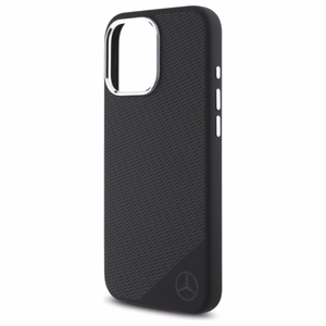 Mercedes MEHMP16L23SUGDK iPhone 16 Pro 6.3" musta/musta kovakuori Silicone Tonal Logo Wood Pattern MagSafe