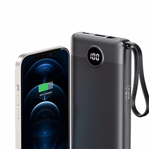 Varavirtalähde Veger C10 (W1116) 10000 mAh sisäänrakennetuilla Micro-USB / Type-C / Lightning -kaapeleilla musta