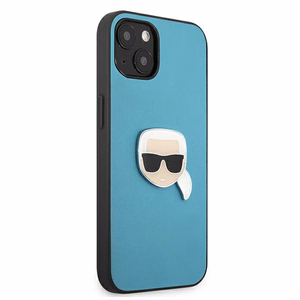 Karl Lagerfeld Nahka Ikonik Karl's Head Metal Case iPhone 13 mini - sininen