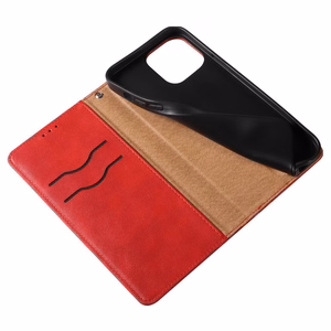 Magneetti hihna Kotelo iPhone 14 Pro Kotelo Flip lompakko Mini Lanyard jalusta Punainen
