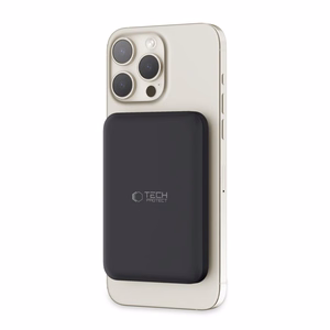 Tech-Protect LifeMag PB10 Powerbank MagSafe 5000mAh 15W USB-C-portilla - musta + USB-C-kaapeli