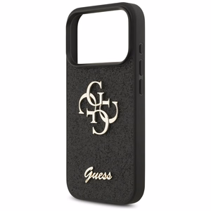 Guess Fixed Glitter Big 4G Suojakuori iPhone 17 Prolle - musta