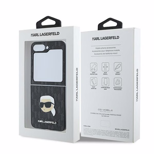 Karl Lagerfeld Saffiano Monogram Suojakuori Samsung Galaxy Z Flip 6:lle - Musta