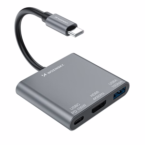 Wozinsky WHCH-01 USB-C PD 100W HDMI 4K@30Hz USB-A 10Gbps Keskitin - harmaa