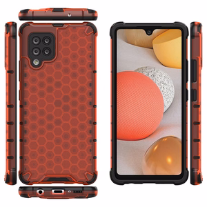 Honeycomb Case armor cover with TPU Bumper for Samsung Galaxy A42 5G red