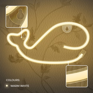Neon LED-valo WHALE lämmin valkoinen Bat + USB FLNE09 Forever Light