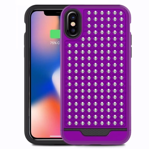 Zizo Star Diamond Hybrid suojakuori laitteelle iPhone X, violetti ja musta