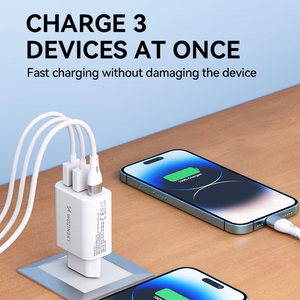 Wozinsky CWCUCW 30W USB-C / 2 x USB-A Wall Charger - White
