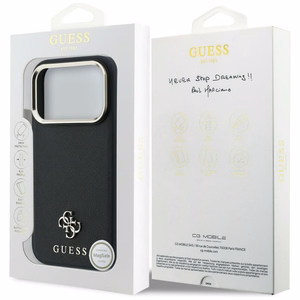 Kotelo mallille IPHONE 18 Pro Max/17 Pro Max MagSafe-yhteensopiva (Saffiano Small 4G & Classic Logo) (väri: musta)