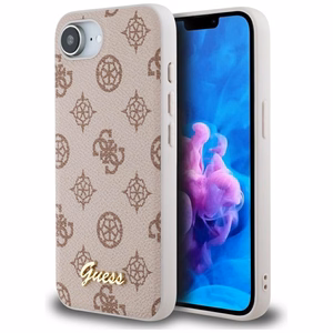 GUESS Peony Script Logo MagSafe Alkuperäinen Suojakuori iPhone 17e/16e:lle - Ruskea