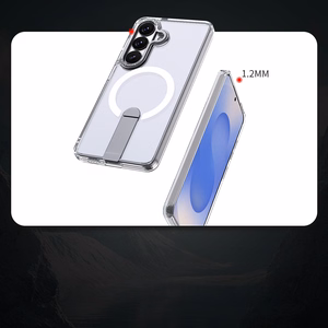 Hybrid Armor X suojakuori Samsung Galaxy A57:lle jalustalla yhteensopiva MagSafe:n kanssa läpinäkyvä