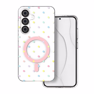 Bubble Dots Mag suojakuori Samsung S24 / S25 valkoinen