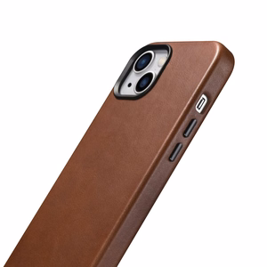 iCarer Öljyvaha Premium Nahkakotelo iPhone 14 Plus Magneettinen nahkakotelo MagSafe ruskea (WMI14220703-RB)
