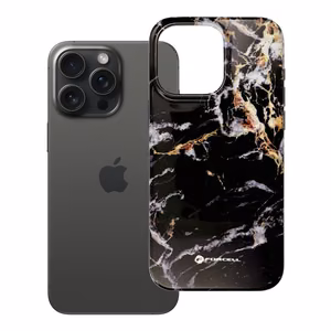 Suojakuori iPhone 15 PRO MAX:lle Forcell F-Protect Mirage MagSafe-yhteensopiva Military Drop-Test musta marmori