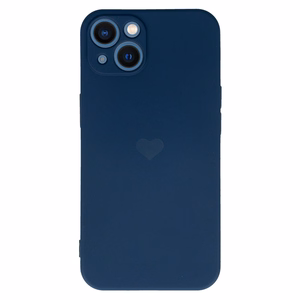 Vennus Silicone Heart Case for Iphone 14 Plus design 1 navy