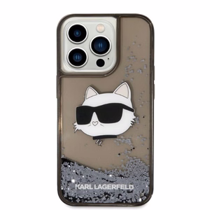 Karl Lagerfeld KLHCP14XLNCHCK iPhone 14 Pro Max 6.7" musta/musta kovakuori Glitter Choupette Head