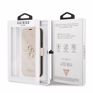 Guess GUBKP13X4GMGPI iPhone 13 Pro Max 6.7" Vaaleanpunainen/Vaaleanpunainen Lompakkokuori 4G Big Metal Logo