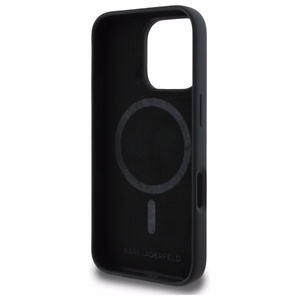 Karl Lagerfeld KLHMP16XSKCHTCK iPhone 16 Pro Max 6.9 musta/musta kovakuori Silikoninen Karl&Choupette Heads MagSafe