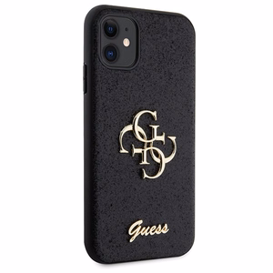 Guess GUHCN61HG4SGK Suojakuori iPhone 11 / Xr:lle - musta Glitter Script Big 4G
