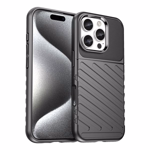 Thunder Case Silikoninen Suojakuori iPhone 16 Pro:lle - Musta