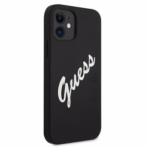 Guess GUHCP12SLSVSBW iPhone 12 mini 5.4" musta ja valkoinen kovakotelo Silikoni Vintage