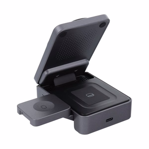 Langaton laturi Forcell F-Energy 3in1 Flex Pro Qi2 yhteensopiva MagSafe-n kanssa (F-05) hopeinen