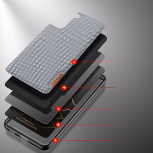 Dux Ducis Fino case is made of nylon material for Samsung Galaxy S22 + (S22 Plus) blue