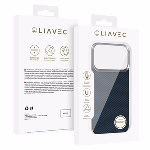 Liavec Carbon Layer Magsafe Aramid Fiber suojakuori Iphone 17 Pro sininen